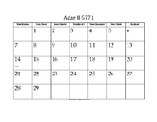 Adar_II 5771 Calendar