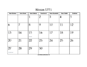 Nissan 5771 Calendar