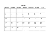 Sivan 5771 Calendar