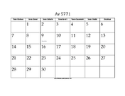 Av 5771 Calendar