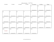 Kislev 5773 Calendar with Gregorian equivalents