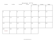 Kislev 5773 Calendar