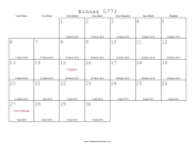 Nissan 5773 Calendar with Gregorian equivalents