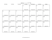 Adar 5776 Calendar with Gregorian equivalents