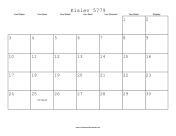 Kislev 5779 Calendar