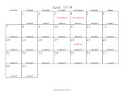 Iyar 5779 Calendar with Gregorian equivalents