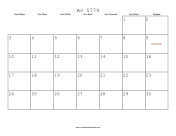 Av 5779 Calendar