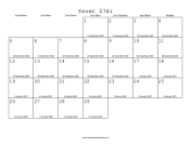 Tevet 5781 Calendar with Gregorian equivalents