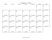 Tammuz 5781 Calendar with Gregorian equivalents