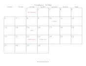Tishri 5782 Calendar