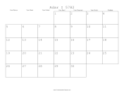 Adar I 5782 Calendar