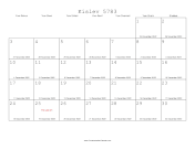 Kislev 5783 Calendar with Gregorian equivalents