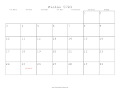 Kislev 5783 Calendar