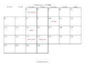 Tishri 5786 Calendar