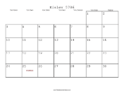 Kislev 5786 Calendar