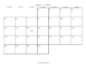 Adar 5786 Calendar